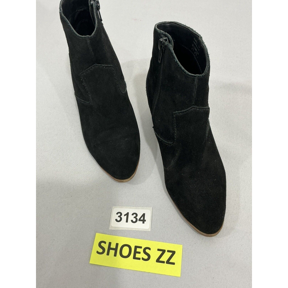 Womans Aldo Size Us 6 Eu 36 Uk 3 Black Suede Zip Block Heel Ankle Boots